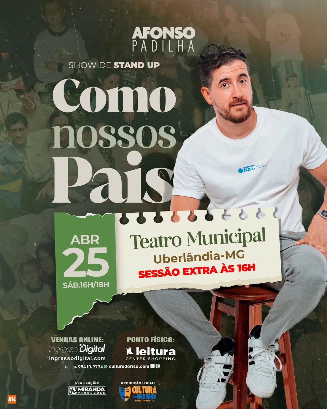 Pôster do show: Como Nossos Pais - Uberlândia/MG - 25/04 16:00